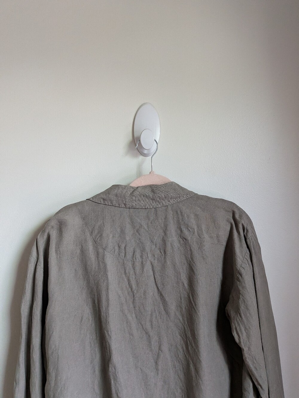 PARACHUTE Beige Linen Oversized Minimalist Contemporary Button-Up Shirt Small - Picture 7 of 12